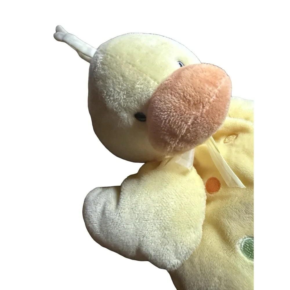 Rare Carters Duck Crib Pull‎ Plush Baby Duckie Polka Dot Lovey Nursery Lullaby